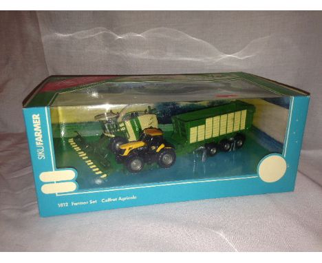 SIKU - FARMER SET WITH JCB TRACTOR & KRONE BIG X 1000 FORAGER (1812) SCALE 1:87