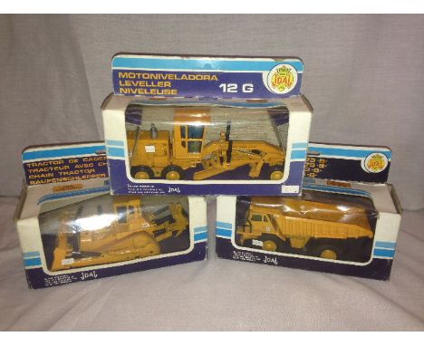 3 x JOAL - CHAIN TRACTOR - CAT D-10 (220) SCALE 1:70, DUMPER TRUCK - CAT 773-B (223) SCALE 1:70 AND LEVELLER - CAT - 12G (217