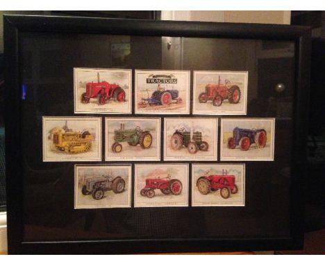 FRAMED COLLECTION OF "CLASSIC TRACTOR" COLLECTOR CARDS - FULL SERIES OF 10
