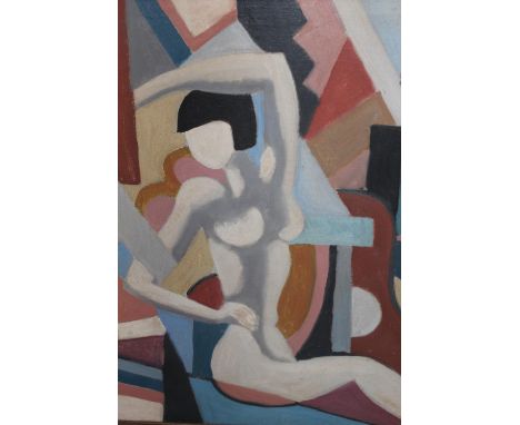 Oil on canvas, abstract female figure study, bearing inscription verso, ' Gleizes ', Paris 49, 23.5ins x 19.5insGood clean co
