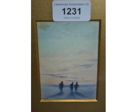 Dr. Edward Adrian Wilson, watercolour sketch ' Captain Scott's Expedition to the South Pole ', signed with initials and with 