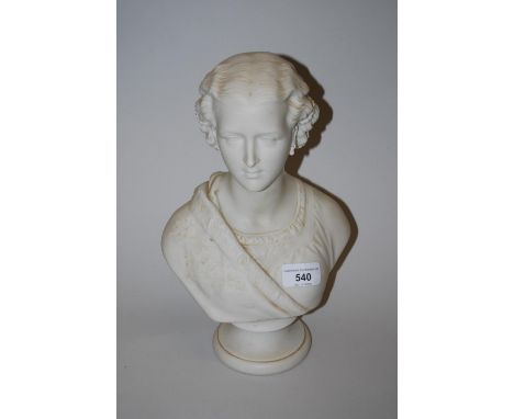 Copeland Parian bust of the Young Queen Victoria, published by Ceramic and Crystal Palace Art Union (slight damage), 11.75ins