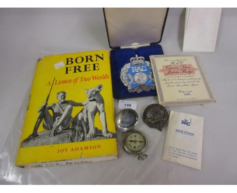 R.A.C. chrome and enamel car badge for the Queen's Silver Jubilee, badge No. 428, in original box with certificate, white met