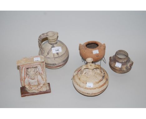 Five pottery antiquities including South AmericanFrom a local collection who bought from various sources over the last 40 yea