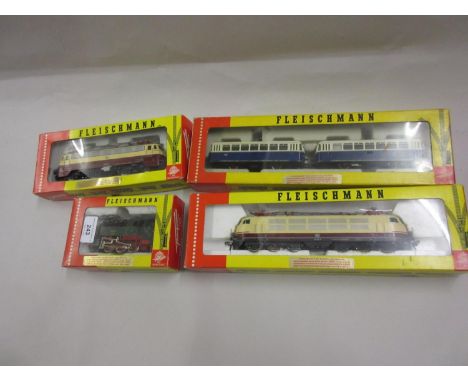 Fleischmann, group of four HO gauge boxed railway locomotives, numbered 4064, 4338, 4330 and 4094 