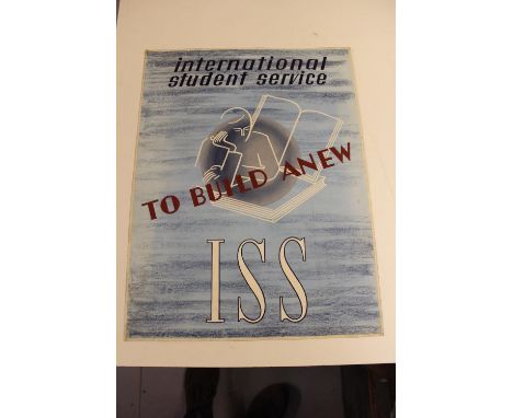 Original drawing for International Student Service Poster Design, 19.5ins x 14.5ins approximately, together with a pastel dra