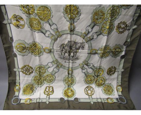 Hermes ' Guivreries ' ladies silk scarf, designed by F. de La Perriere, 90cms square (unboxed) 