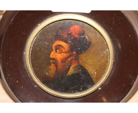 19th Century miniature oil painting, portrait of a Turkish gentleman 