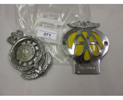 R.A.C. the Royal Automobile Club car badge by Sale of Birmingham, together with an A.A. chrome and enamel car badge 