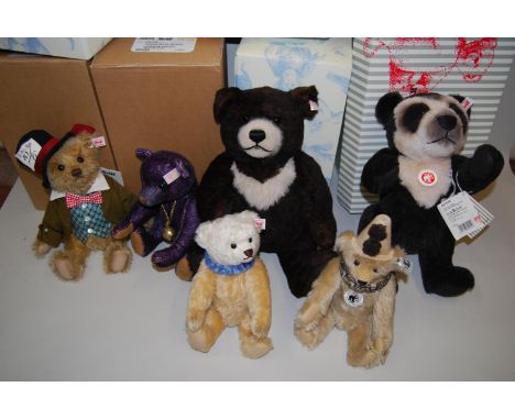 Group of six Steiff boxed teddy bears, 403279, 673122, 690556, 035739, 662423 and 034497 