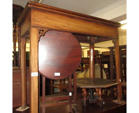 George III rectangular mahogany fold over card table on square chamfered supports 