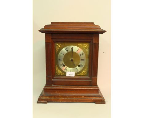 Early 20th Century, Ansonia walnut mantel clock with a two train movement 