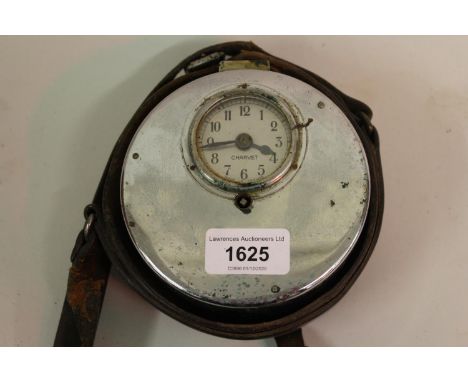 Early 20th Century French nickel plated pigeon timer, the silvered dial signed Charvet, Made in France, 4.5ins diameter with 