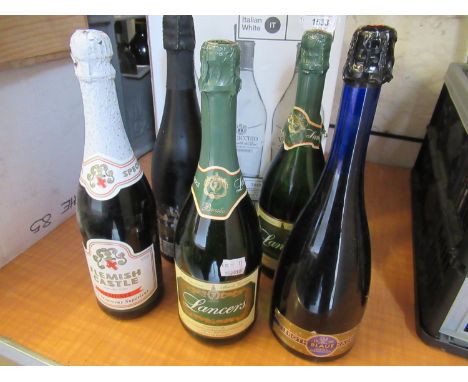 Five various bottles of sparkling wine 