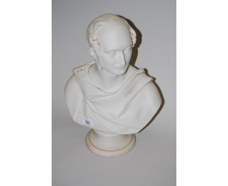 19th Century Parian bust of Prince Albert after a model by E.J. Jones, manufactured by W.H. Kerr and Co., Worcester, 13.5ins 