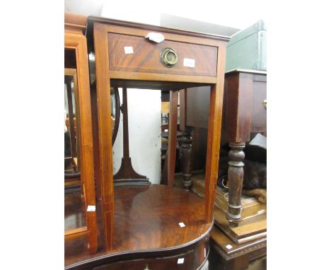 Edwardian mahogany single drawer bedside table and an oval gilt composition wall mirror together with a reproduction mahogany