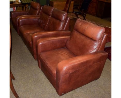 An Italsofa three piece suite, comprising a two-seater sofa and pair of armchairs (3)