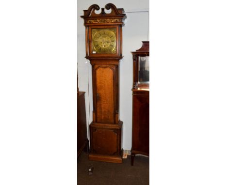 An oak thirty hour longcase clock, signed Jere/Standing, Bolton, late 18th century .  Case colour is faded, trunk door with c