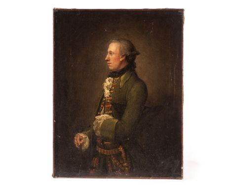 An 18th century oil on canvas portrait, believed to be of Donatien Alphonse François, Marquis de Sade (2 June 1740 – 2 Decemb