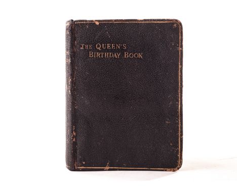 [POLITICAL SIGNATURES] Dunbar, Mary F. P. The Queen’s Birthday Book. small quarto, 1887. Laid in photographic portrait of Que