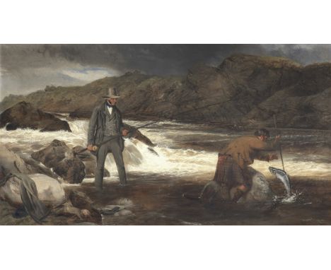 Richard Ansdell, RA (British, 1815-1885)Harrison Blair Fishing on the Spean signed 'R. Ansdell./.1855' (lower left) oil on ca