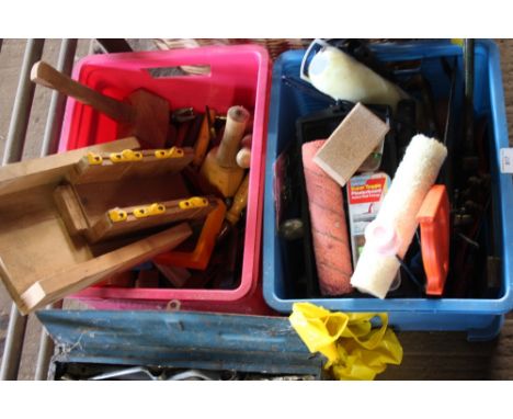 Two boxes of various tools