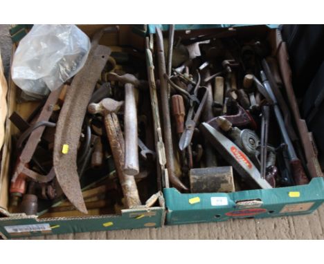 Two boxes of various tools