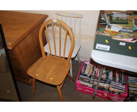 Two stick back dining chairs 