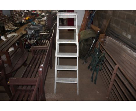 An aluminium step ladder