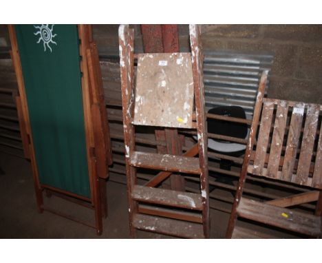 A wooden step ladder