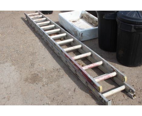 An aluminium extending ladder