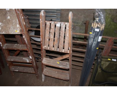 A wooden step ladder