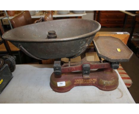 A Gardener &amp; Sons set of scales and weights
