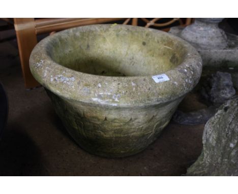 A concrete garden planter