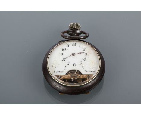 TWENTIETH CENTURY GUN METAL 8 DAY HEBDOMAS LEVER POCKET WATCH
the white and gilt dial with Arabic numerals and visible escape