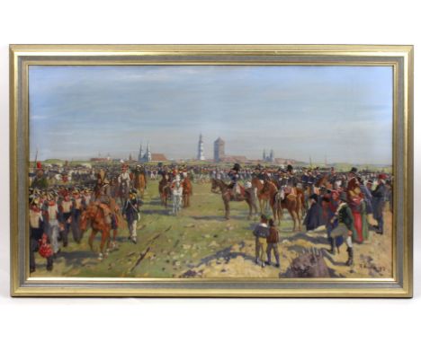 Napoleons Siegeszug - Knötel, Richard 1913 Gouache auf Leinwand, rechts unten signiert R. Knötel sowie dateirt 1913, Richard 