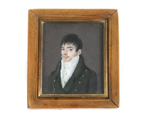 Miniatur Portrait London um 1800 Gouache auf Elfenbein, umseitig bezeichnet *George Engleheart (*1750, †1829), sehr feines Br