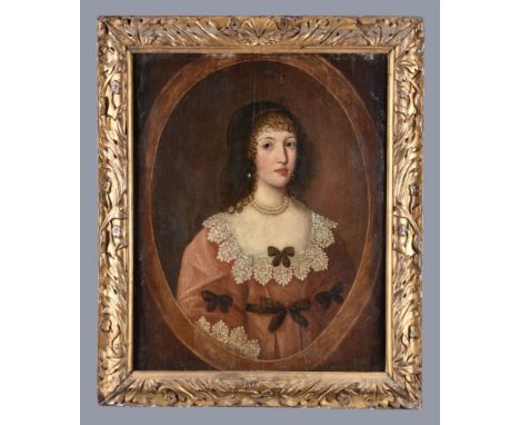 Circle of Cornelius Johnson Portrait of a lady with a pearl necklace, half-length Oil on panel 63 x 76cm (24¾ x 29¾ in.)