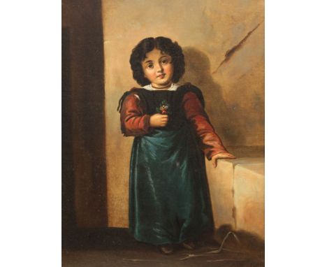 19th century Continental School, oil on canvas, Portrait of a child, 53 x 41cm.