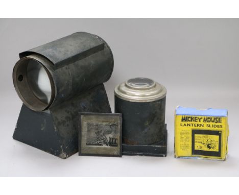 A Magic Lantern and a collection of Mickey Mouse slides