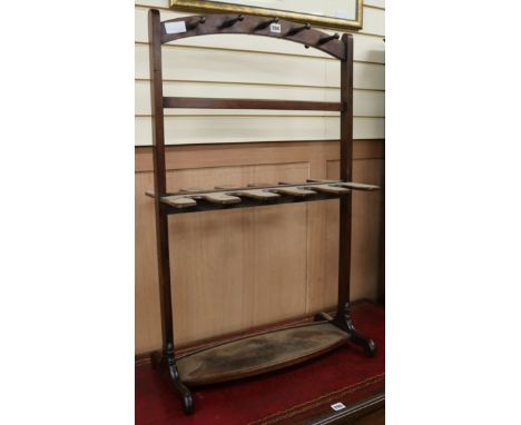 A Victorian mahogany boot rack / stick stand W.61cm