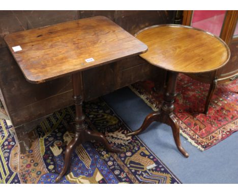 Two early 19th century mahogany tripod tables W.53cm and 52cm