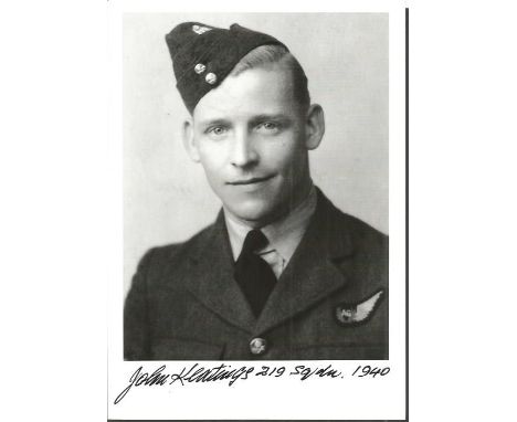 Flt. Sgt. John Keatings WW2 Battle of Britain pilot signed 7 x 5 black and white portrait photo. Limited edition of 200 signe