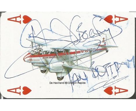 Ian Botham signed Ace of Hearts playing card. Signed playing card which came from the collection of a BA steward who would as