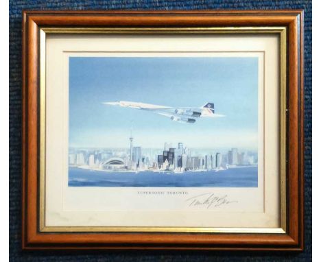 Concorde Framed Print. Small 8x7 colour print of Concorde signed by the artist Timothy O'Brien. A limited edition of just 495