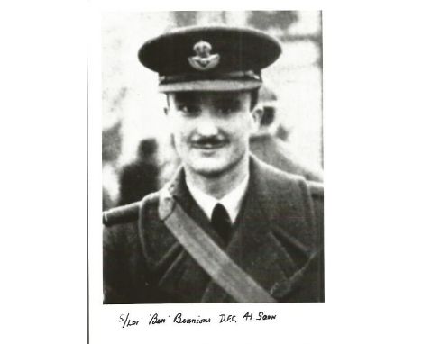 Sqn. Ldr. George Herman Bennions WW2 Battle of Britain pilot signed 7 x 5 black and white portrait photo. Limited edition of 