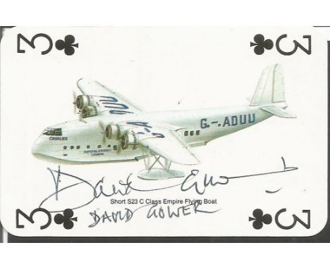 David Gower signed 3 of Clubs playing card. Signed playing card which came from the collection of a BA steward who would ask 