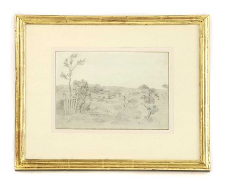 Louis Francia (1772-1839) A VIEW OF WIMBLEDON COMMON, FROM RICHMOND GATE Signed with monogram, signed, inscribed and dated 18