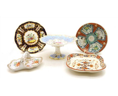 A collection of ceramic plates, to include Famille Rose, Ironstone, Wedgwood, Imperial Stone China, Royal Crown Derby, an Ayn