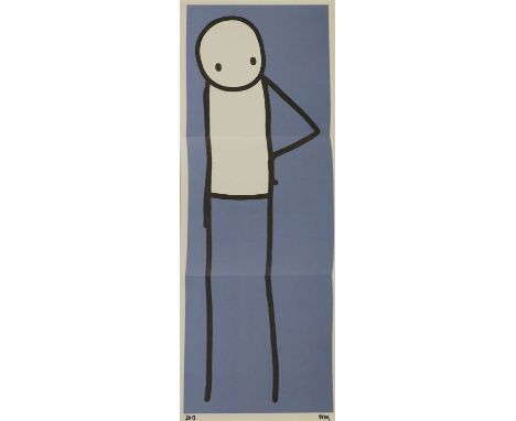 *Stik (b.1985) 'HIP (BLUE)' Offset lithograph printed in colours, 2013, signed and dated in black ink, on wove paper folded t